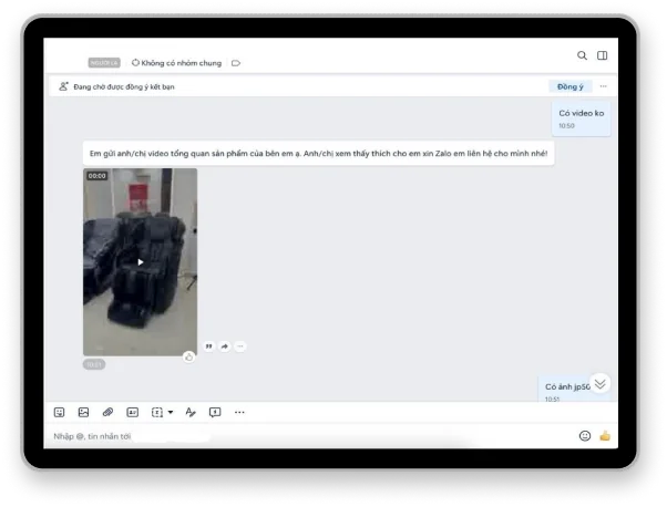 The bot sending photos and a price inside the chat