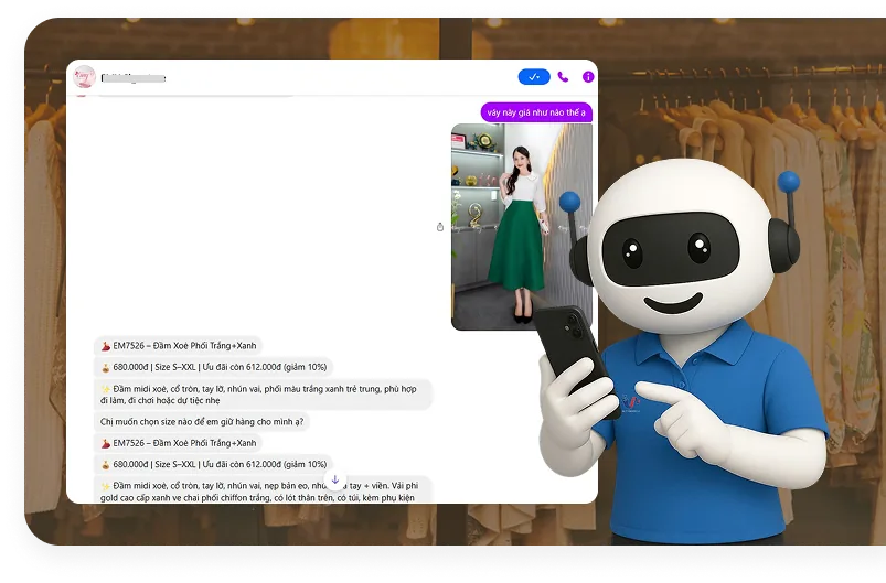 The bot reading a customer's message and photo