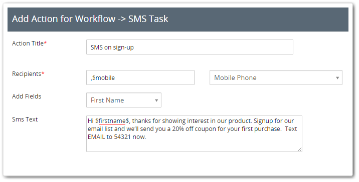 Marketing SMS với Vtiger CRM Marketing SMS với Vtiger CRM