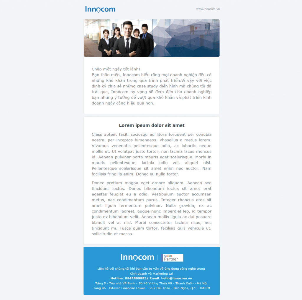 Tạo mẫu email MKT
