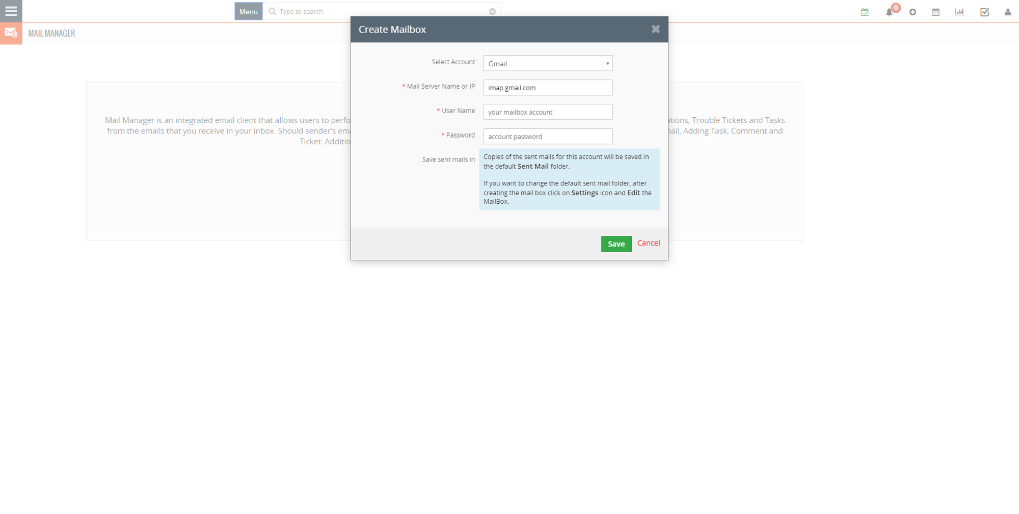 Quản lý thư trên CRM