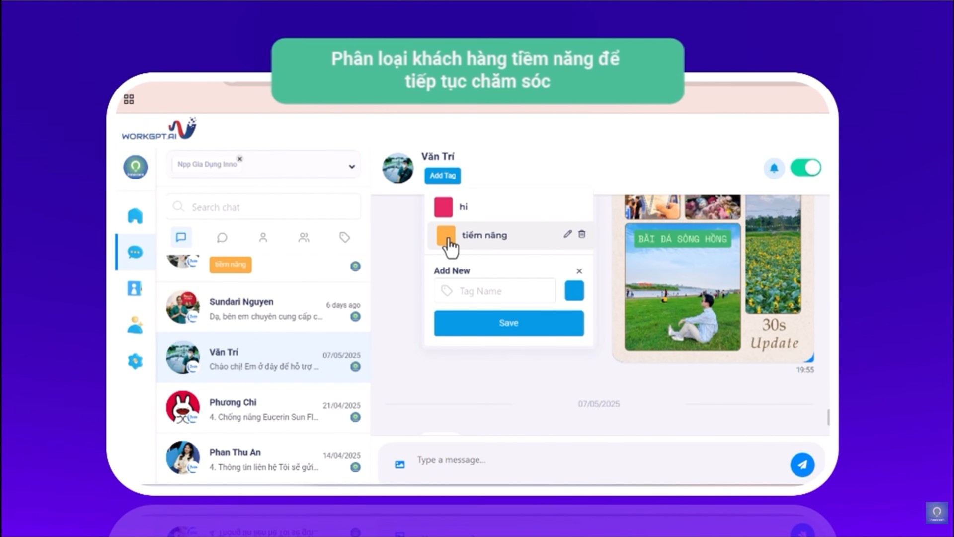 WorkGPT Chatbot AI phân loại khách hàng tiềm năng