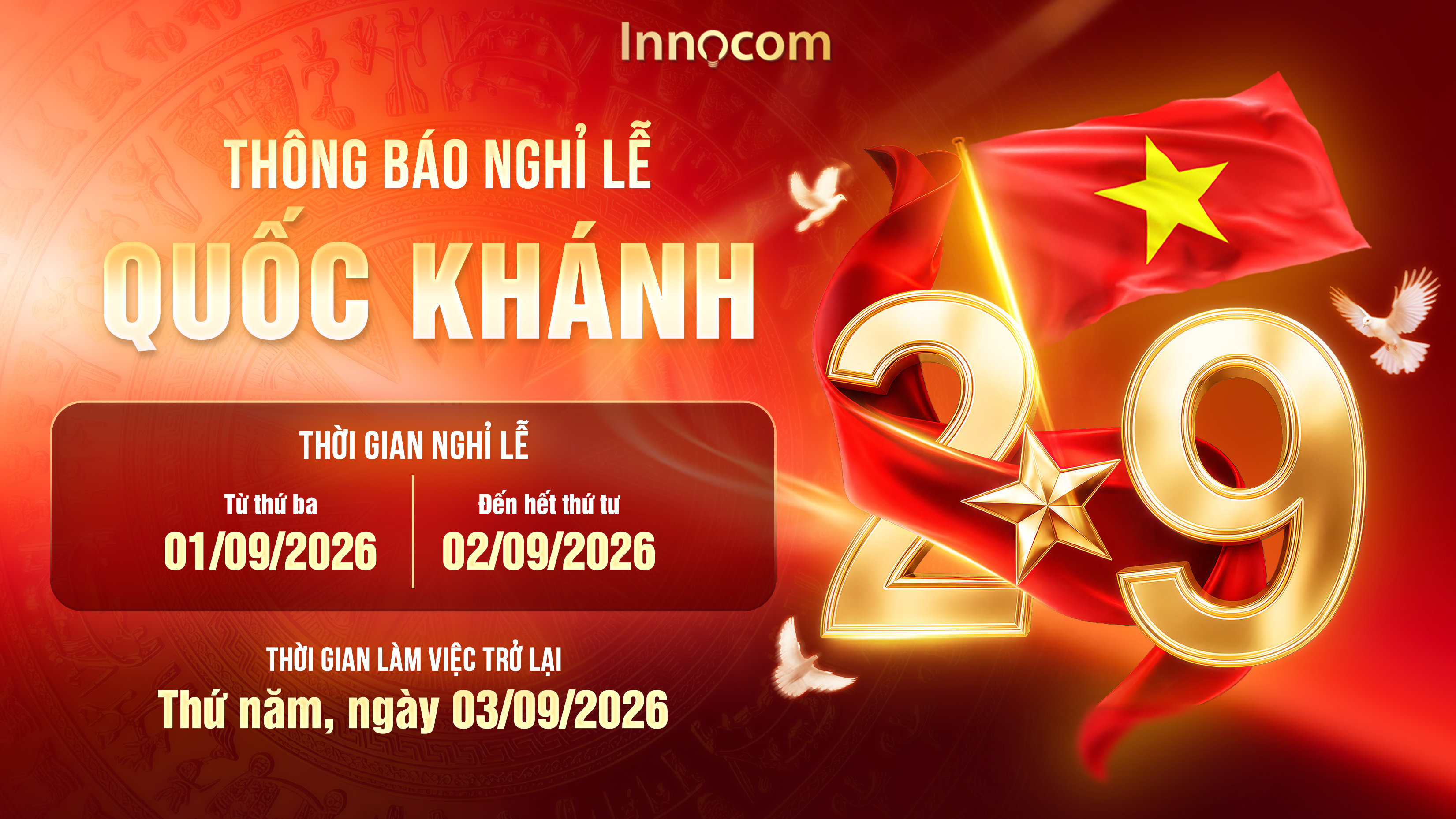 HOLIDAY ANNOUNCEMENT - VIETNAM NATIONAL DAY 2/9